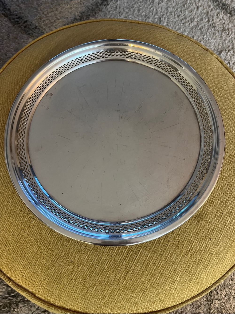 Vintage Serving Tray - Silver tone